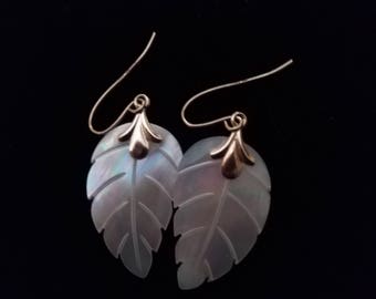 Carved Mother of Pearl Earrings