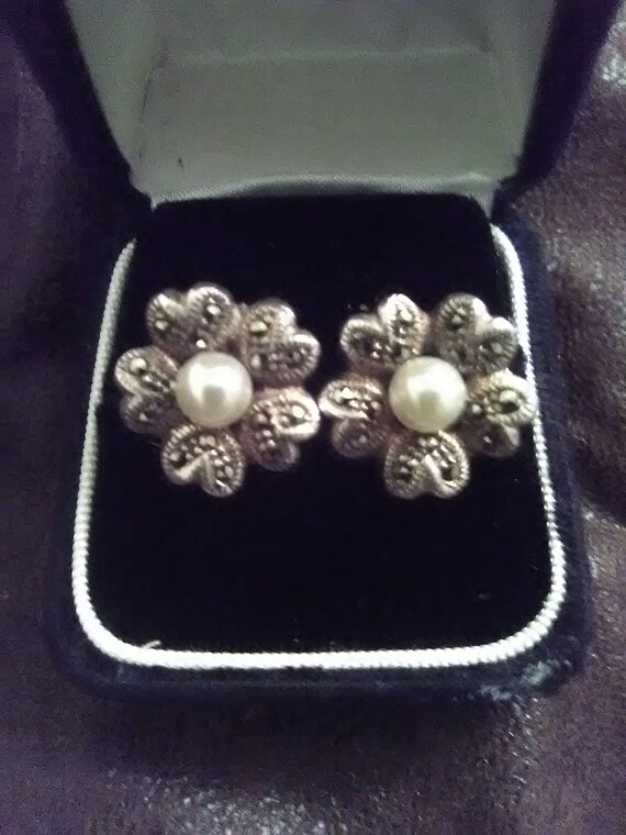 925 flower Earrings