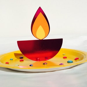 Kids Diwali Activity Craft Kit - Puja Thali 3D (Yellow)