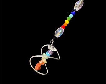Hanging Spiral Chakra Sun Catcher Rear View Mirror Car Charm
