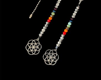 Hanging Chakra & Rounded Mandala Sun Catcher OR Fan Pull Chain