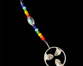 Hanging Quartz Chakra Sun Catcher Rear View Mirror Car Charm