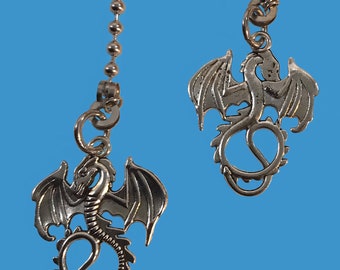 Flying Dragon Ceiling Fan Light Pull Chain Set of 2 - Silver Tone 3.2mm Ball Chain