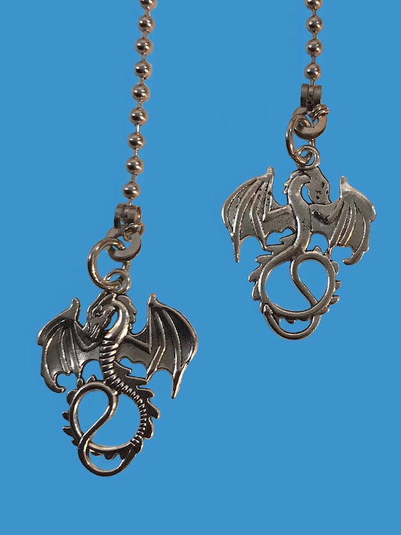 Flying Dragon Ceiling Fan Light Pull Chain Set Of 2 Silver Canada Flying Dragon Ceiling Fan Light Pull, Dragon Ceiling Fan Pull