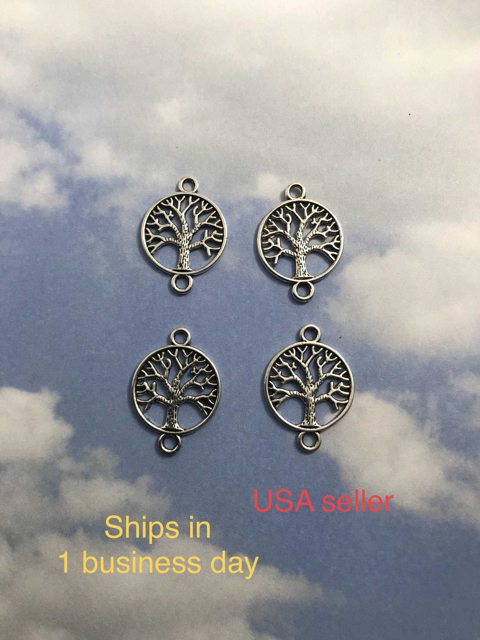 thumbnail image 2 of Tree Of Life Antiqued Silver Plated Connector Charms – Xanadu Designs C3764, 10/20/50 Pcs 2 of 4