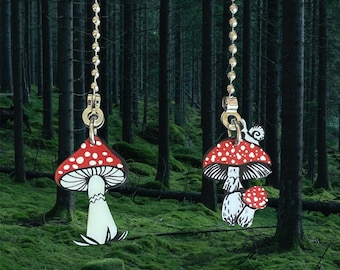Color Acrylic Mushroom Fan Light Pull Chain Set