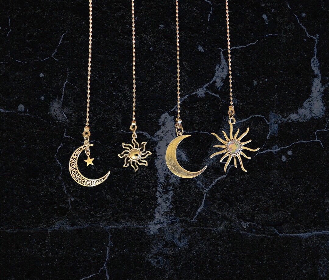 All FOUR Astronomical Fan Light Pull Chains - Silver Color