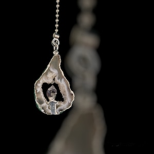 Genuine Agate & Amethyst Geode Fan Light Pull Chain