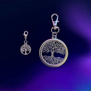 Pewter Tree of Life Keychain Swivel Clasp & Small Purse Zipper Charm