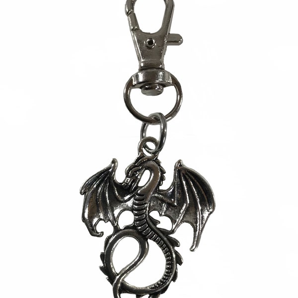 Flying dragon zipper charm pull keychain