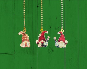 Gnome Fan Light Pull Chains Pick a pair Silver Bronze or Gold Hardware