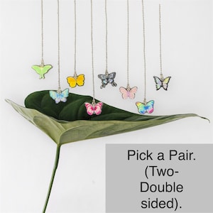 Pick a Set of 2 Acrylic Color Double sided Butterfly Fan Light Pull Chain Set