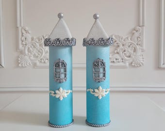 Winter Castle tower cake topper