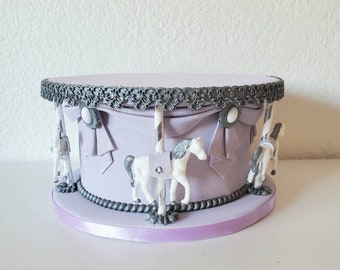 Carousel Merry-Go-Round horse fake cake - faux party prop, circus cake stand