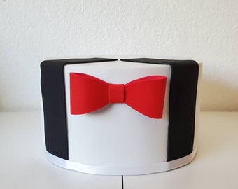 Suspender bow cake