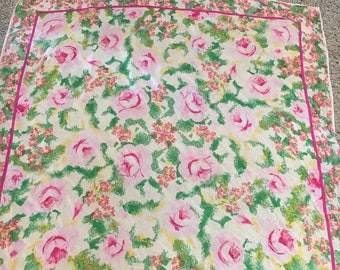 1980's Christian Dior Floral Silk Scarf