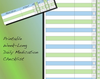 Wydrukowalna tygodniowa lista kontrolna leków