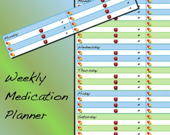 Unikalny tygodniowy rejestrator leków z emotikonami
