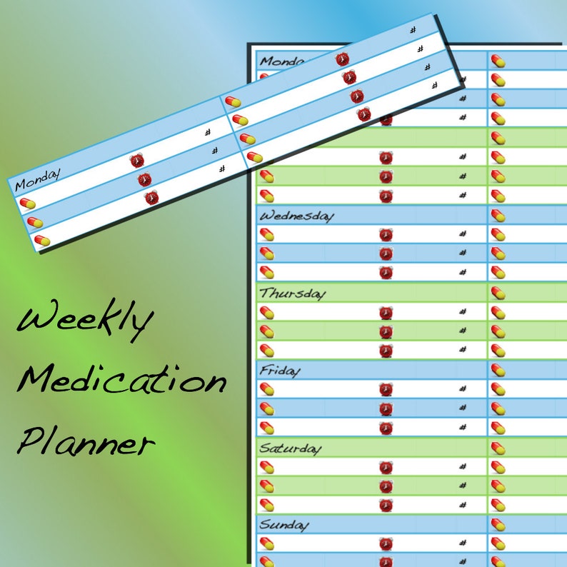 Unique Weekly Medication Tracker With Emoji's - Etsy