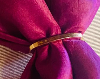 Vintage gold metal scarf ring