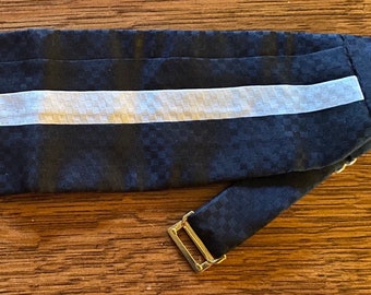 Zijde Cummerbund Zwart-Wit Vintage Robert Talbott circa jaren 1950