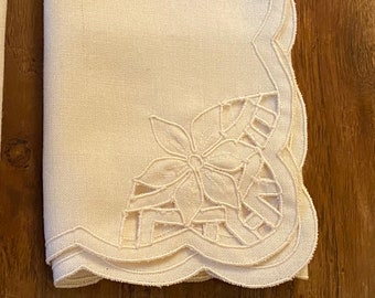Pair Ivory Cotton Dinner Napkins Larger in Size Never Used New Condition