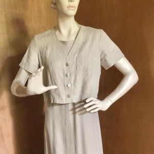 OFERTA Vestido de verano de lino de dos piezas Talla pequeña