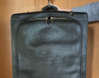 Turn of the Century Valet Suit Carrier  Garment Bag Textured Leather Victorian Antique Luggage  Excellent Condition circa 1900s REDUCED