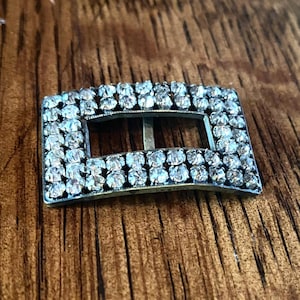 Antique Rhinestone Belt Sash Buckle Scarf Holder RARE circa 1900s