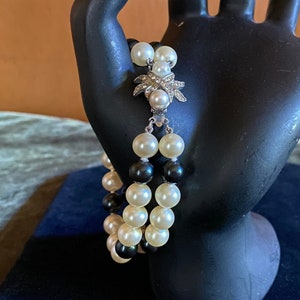 Vintage Pearl Rhinestone Bracelet - Etsy