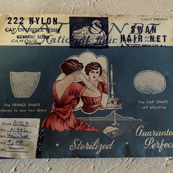 1920s Hair Net Original Packaging Never Worn RARE Light Brown Color