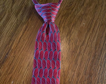 SILK Necktie for Child or Teenager Clever Sizing Zipper Design c1990 GIORGIO BISSONI