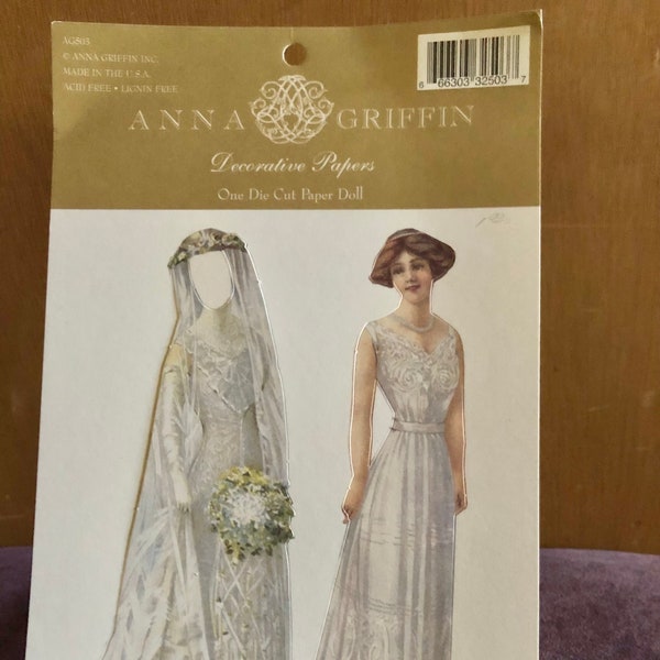 Anna Griffin Paper Doll -  Bride circa 1990s REDUCED