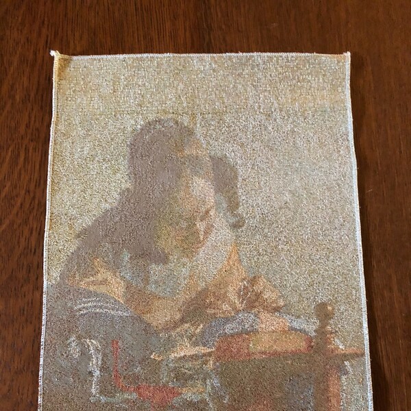 La Dentelliere, The Lacemaker Belgian Tapestry Textile from Brugge by Vermeer circa 1990s REDUCED!