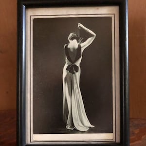 Framed Antique Photograph Vintage Gown by Auguste Bernard circa 1932 Photographer Photographer George
