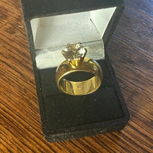 Cubic Zicronia Solitaire Statement Ring Vintage SETA Size 10 Sparkly Bling!