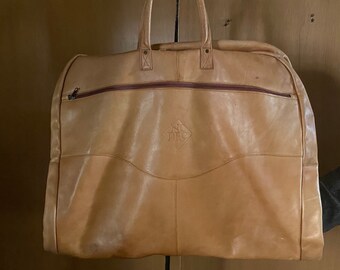 Vintage Leather Valet Garment Suit Bag 