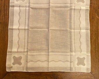 Linen Handkerchief Hand Rolled Never Used Beautiful Pattern Never Used New Condition