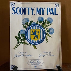 1930s Sheet Music “Scotty My Pal” includes Lyrics Pasadena, California