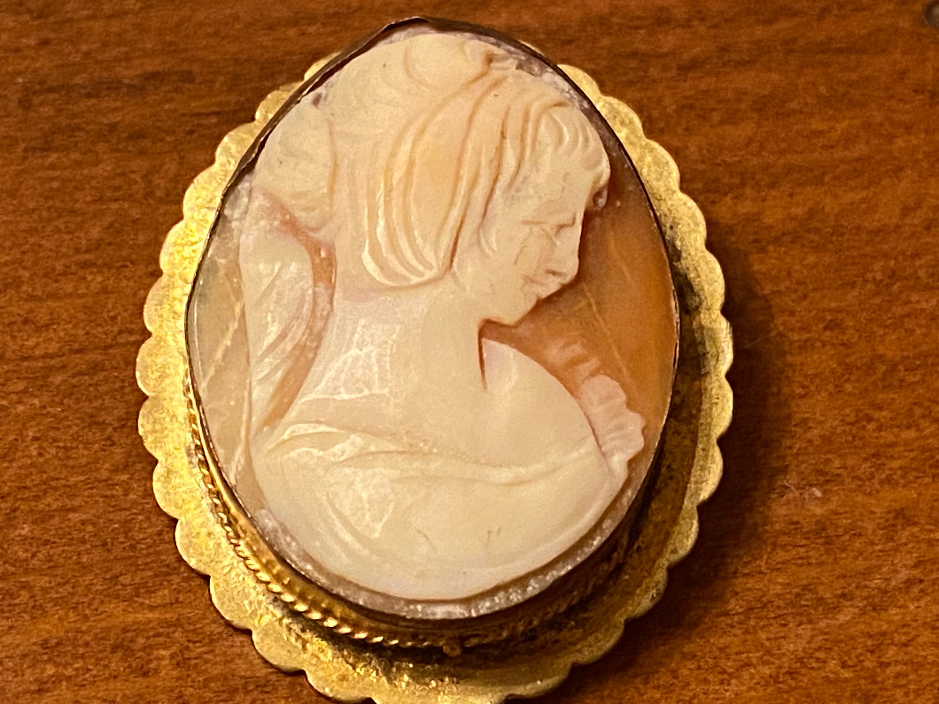 Camée Ancien Sculpté à La Main - Pièce Unique Vintage, Occasion, Bijou D'exception
