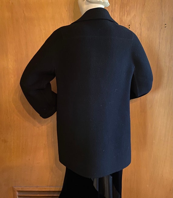 Boiled Wool Black Swing Coat Size Medium Excellen… - image 3