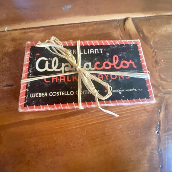 Vintage 1930s Milton Bradley Chalk Box With Antique Crayons - Etsy