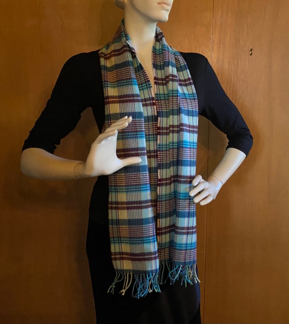 Long Wool Scarf Muffler Shawl Tartan Plaid Attrac… - image 1