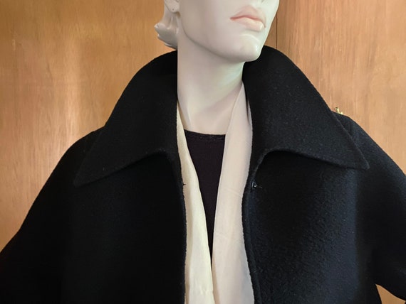 Boiled Wool Black Swing Coat Size Medium Excellen… - image 2