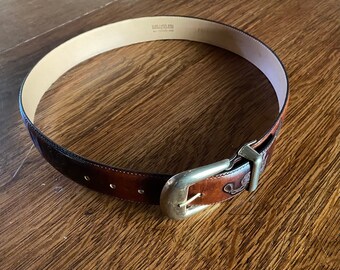 Rhinestone Western Leather Belt Size M Nocona Horseshoe  display picture 3
