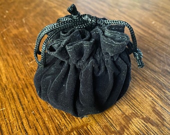 Velveteen Jewelry Pouch/Bag with Six Interior Pockets circa 1990s