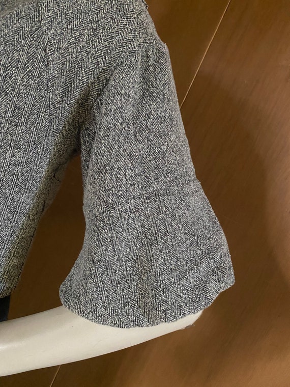 Herringbone Crop Jacket Top Quarter Length Sleeve… - image 4