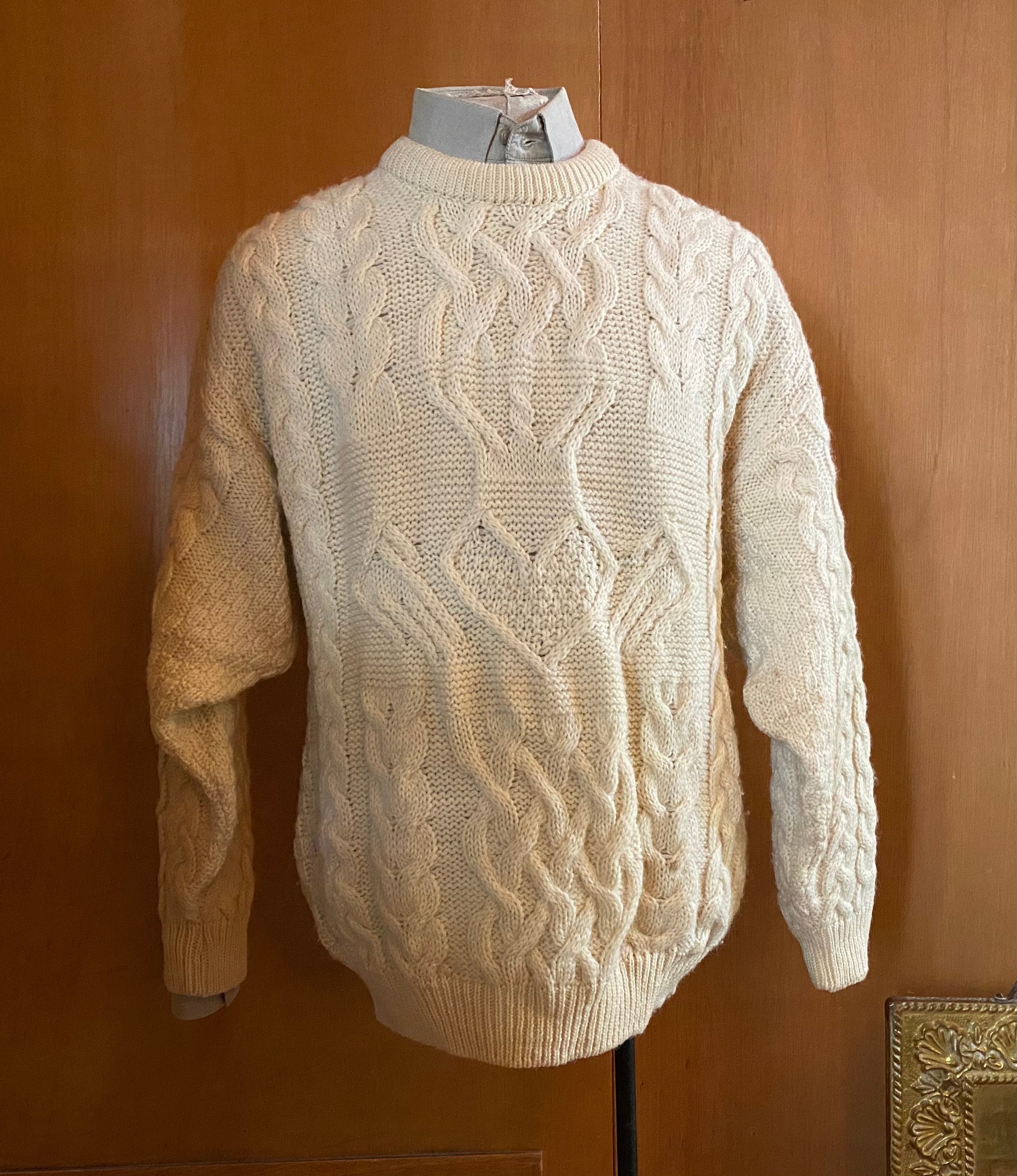 Buy Aran Fisherman's Sweater 100% Wool Natural Fibers Gender Neutral  Classic Timeless Medium to Large Aran Crafts Ireland Online in India 