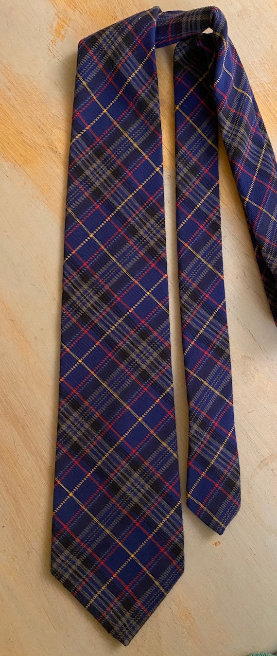 Tartan Plaid Necktie Wool & Cotton Classic Traditi