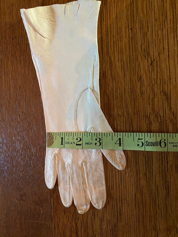 Kid Leather Cream Above Wrist Gloves circa 1950s - image 5